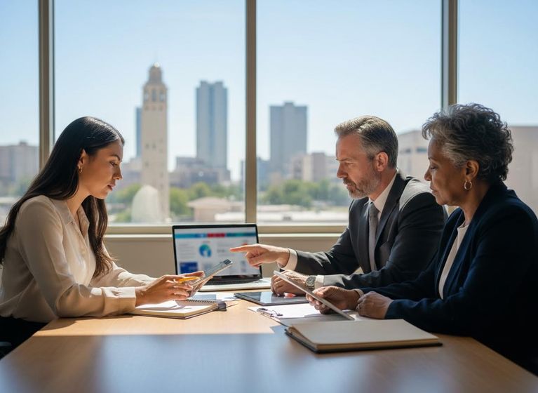 Diverse Business Professionals Collaborating in a Meeting