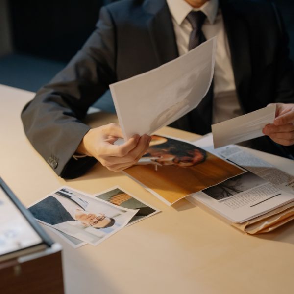 a person looking at paperwork