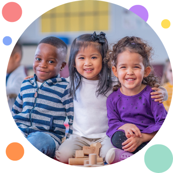 happy toddlers smiling in daycare