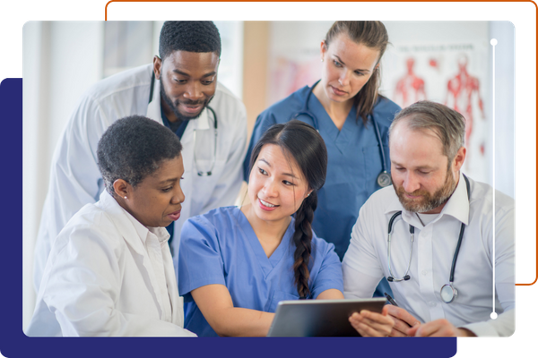 medical professionals learning a new system