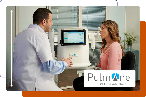 doctor and patient using the PulmOne product