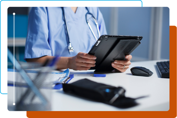 doctor using a tablet