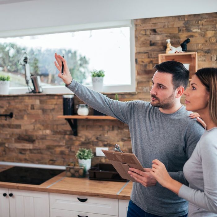 couple planning a kitchen remodel
