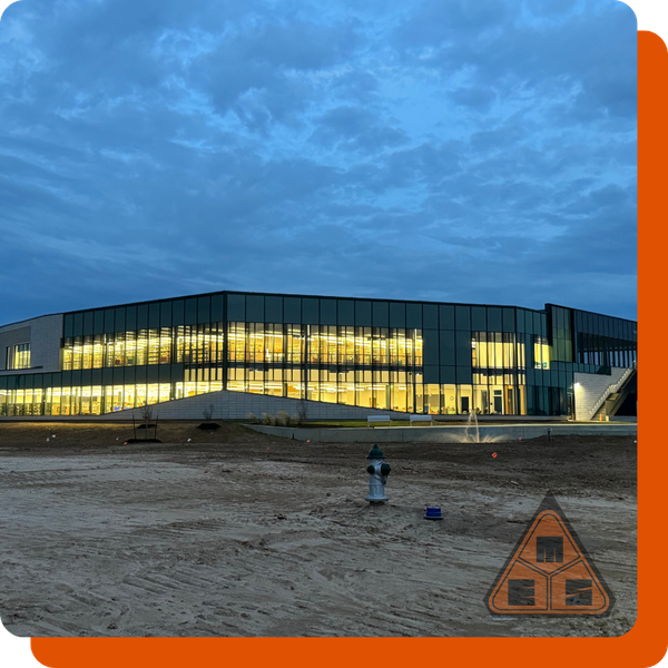 exterior of commercial building under construction