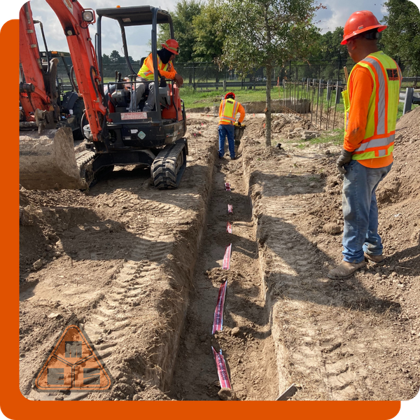 contractors working on large exterior commercial project