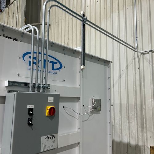 Exterior industrial electrical control panel and conduit