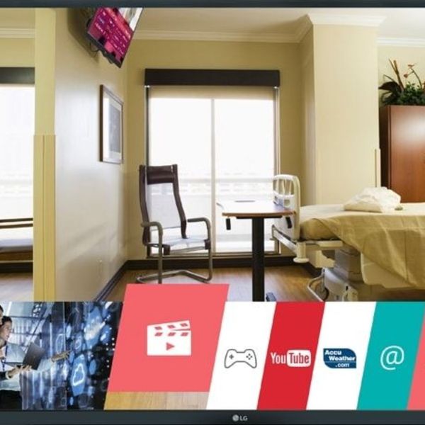 A display of a screen with a room being monitored