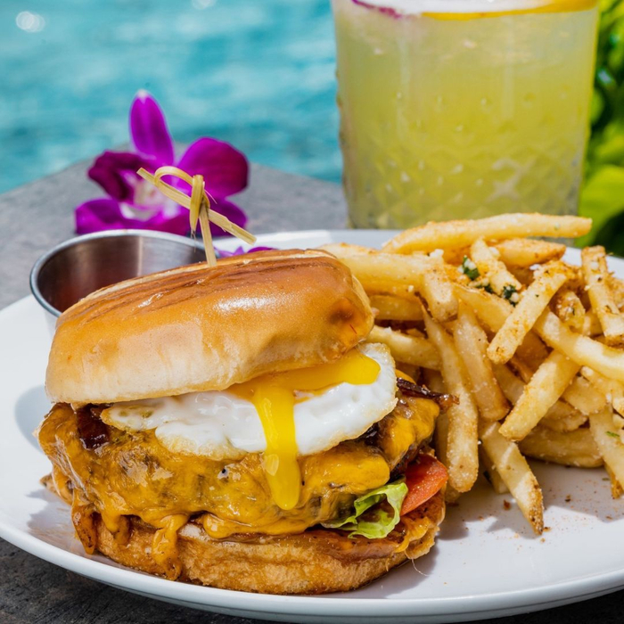 Burger and fries Burger and fries