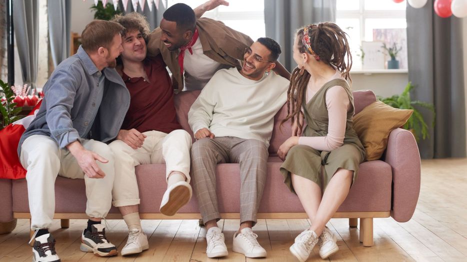 friends in an apartment