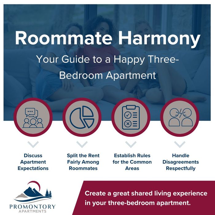 infographic that lists ways for roommates to live harmoniously