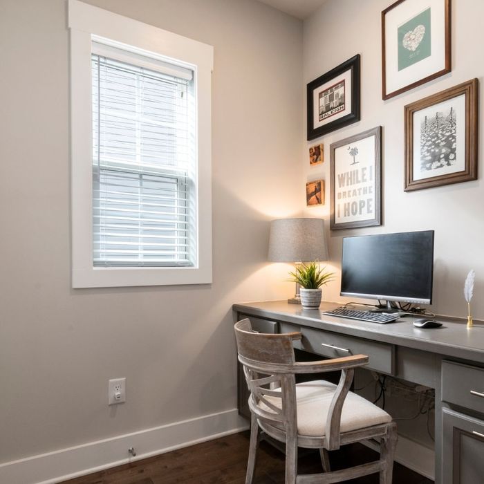 desk by a window