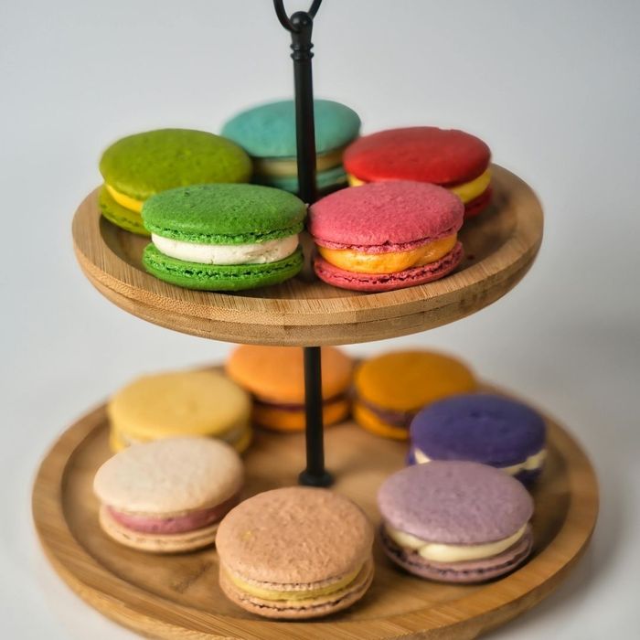 cookies on a tiered plate stand cookies on a tiered plate stand