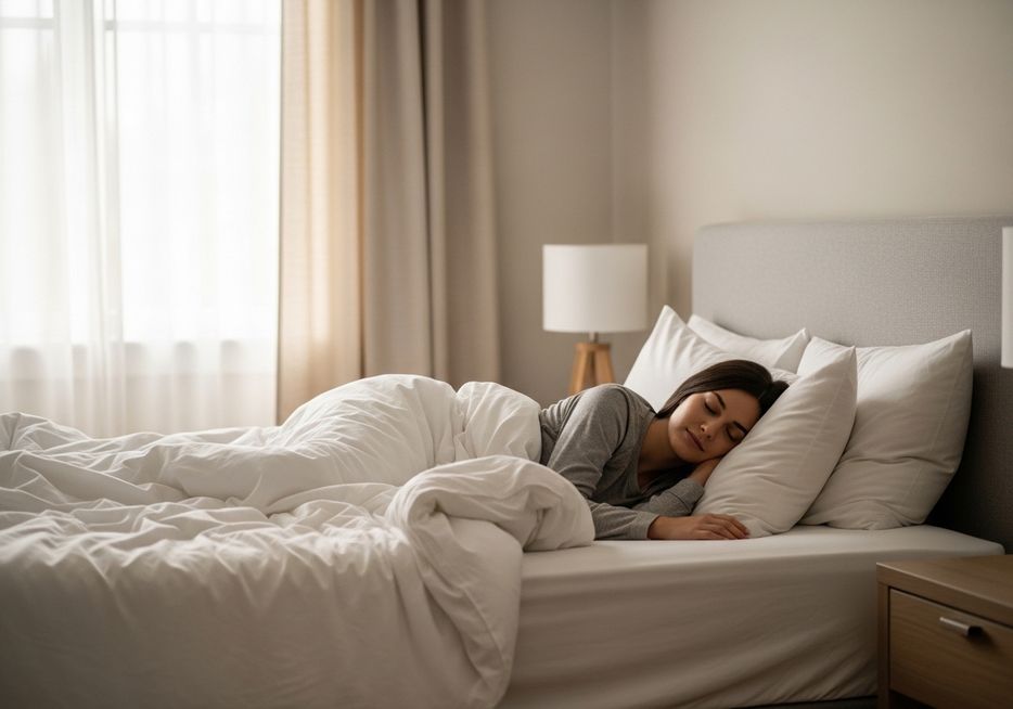 Discover why a one-bedroom at Promontory Apartments is perfect for your lifestyle. Enjoy luxury finishes, walk-in closets, and resort-style amenities in Greeley. person resting in their bed