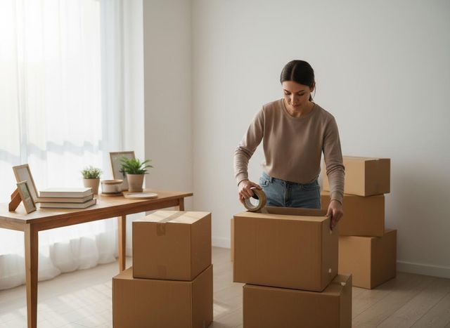person packing boxes
