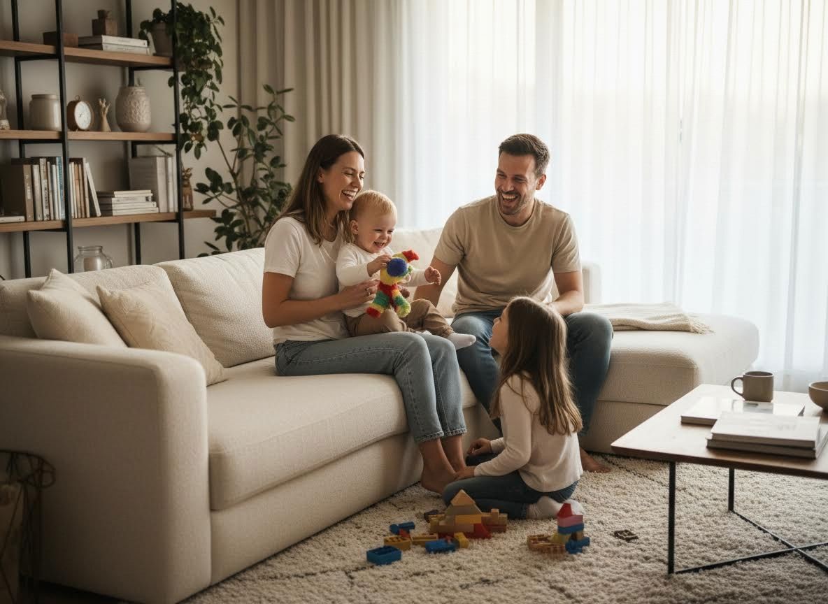 family in a living area