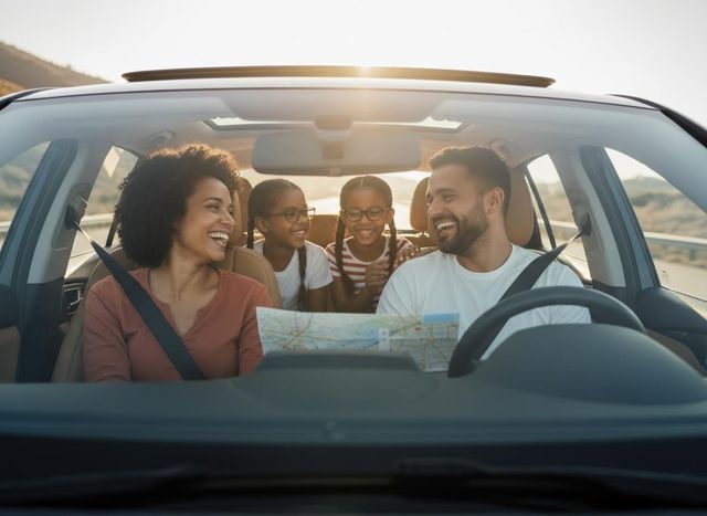 family in a car