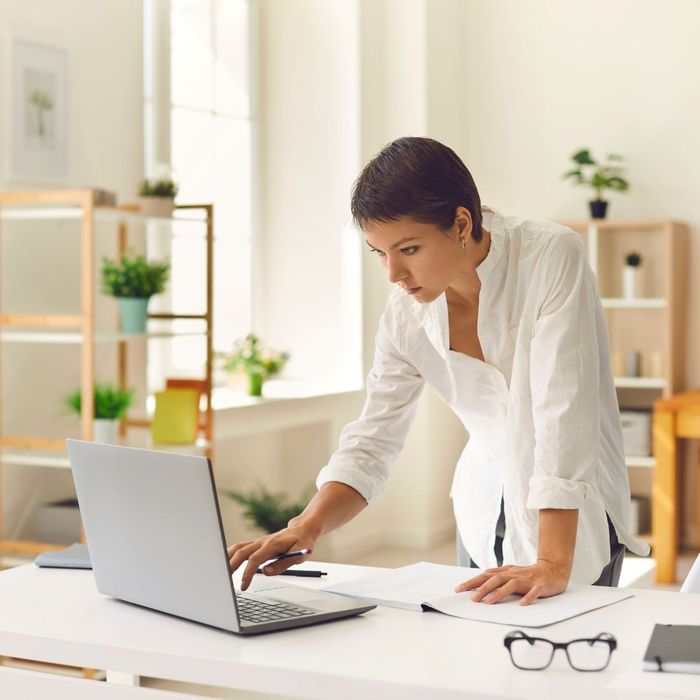 woman in a home office