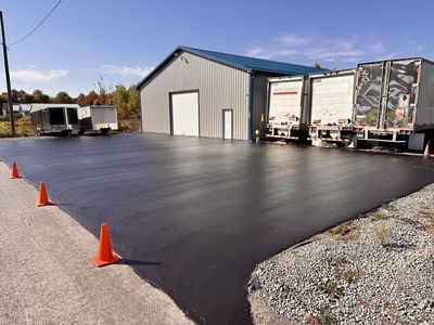 new asphalt, commercial building