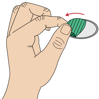 The protective backing being peeled from the premium foam tape adhesive on the The Original Squatchee™ hat hook. Peel Squatchee™ Adhesive Backing