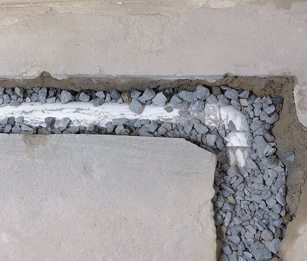 french drain in concrete