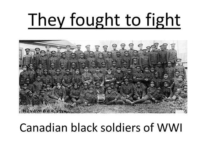 Canadian black soldiers of WW1