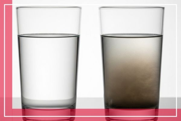 Glass of clear water next to a glass of dirty water