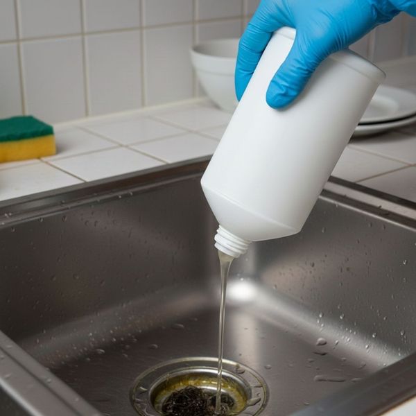 putting a drain cleaner down a drain