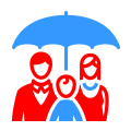 icon of a family under an umbrella