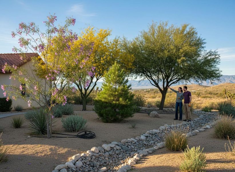 Couple in a Desert Xeriscape Garden