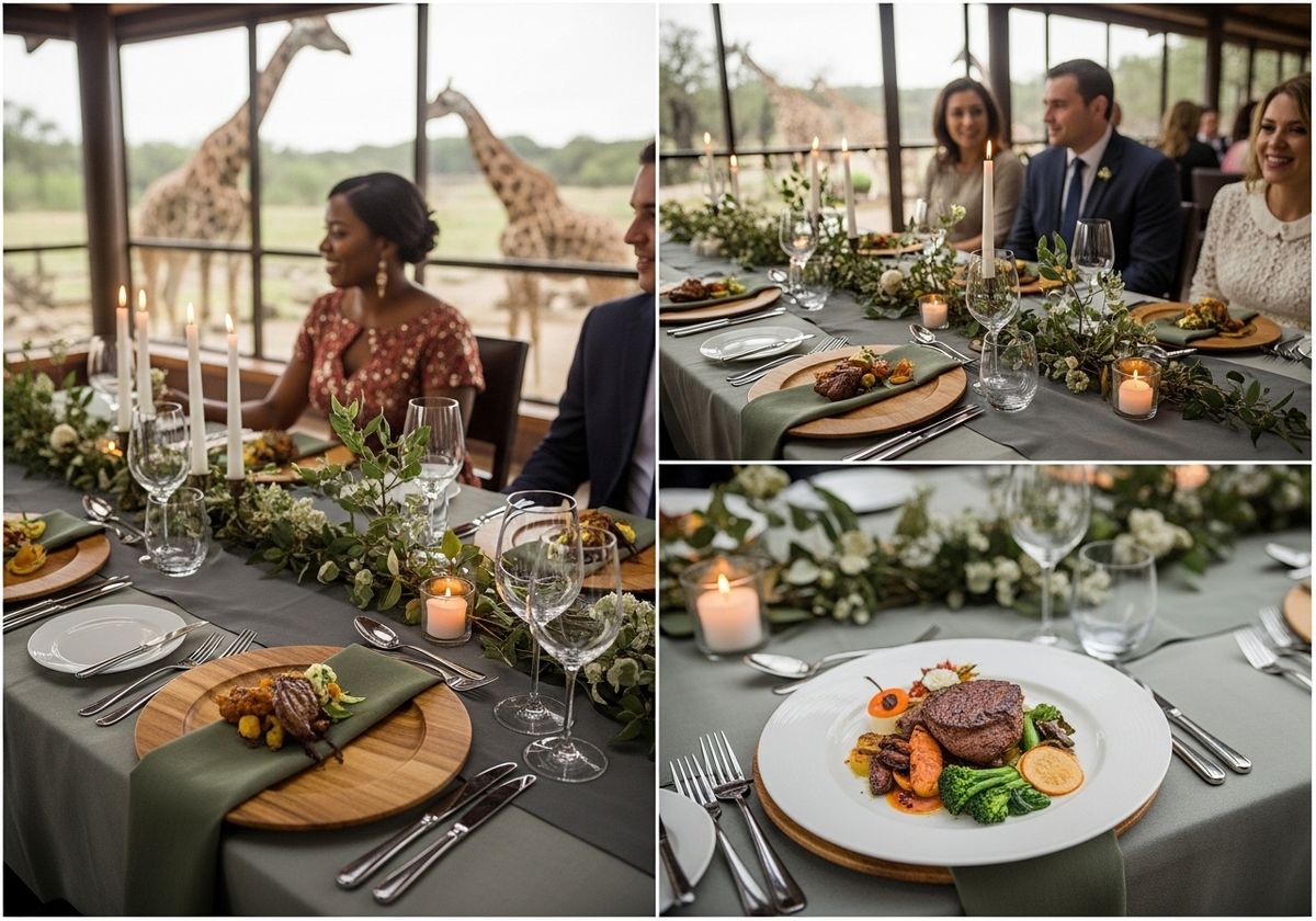 Elegant Dining with Giraffes