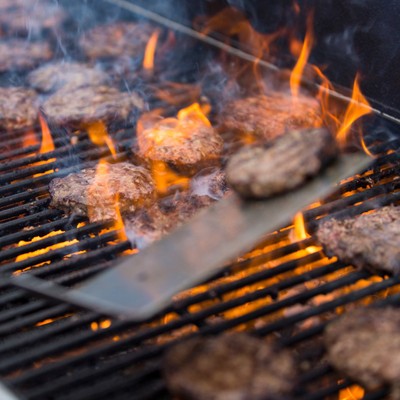 hamburgers on a grill