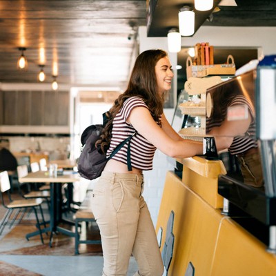 woman at coffee shop