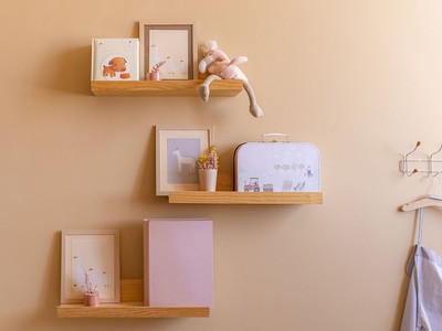 floating shelves with decor