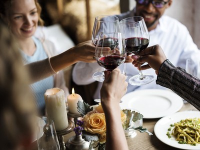 friends at dinner