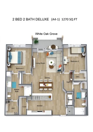 2 BED 2 BATH DELUXE  (A4-1)  1270 SQ FT - White Oak Grove - 3D Floor Plan (1).jpg