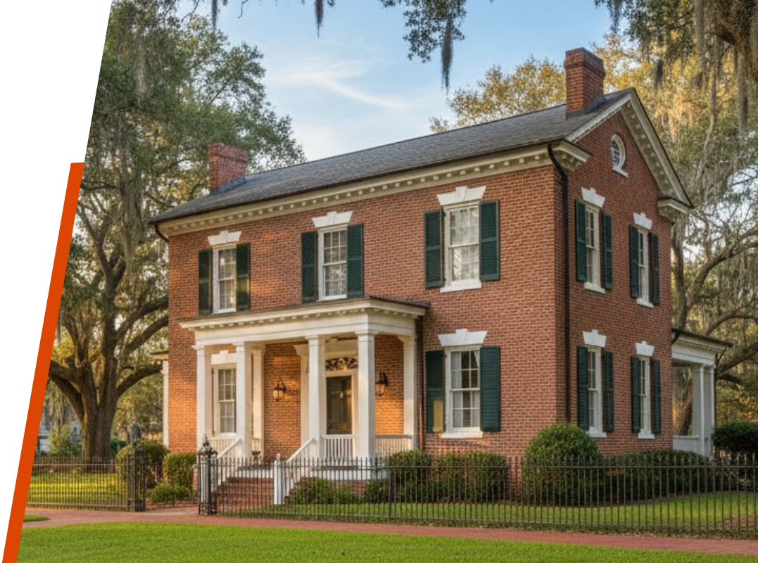 A well-maintained historic brick home in Camden, South Carolina