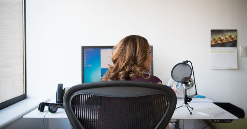Woman working at a desk