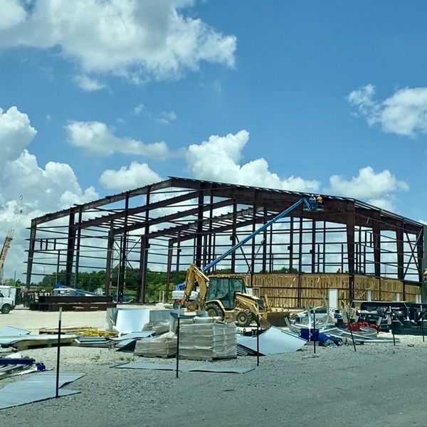 Steel framework of a commercial building under construction. steelframework.jpg