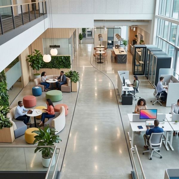 Efficient commercial floor plan layout designed for seamless business operations and movement.