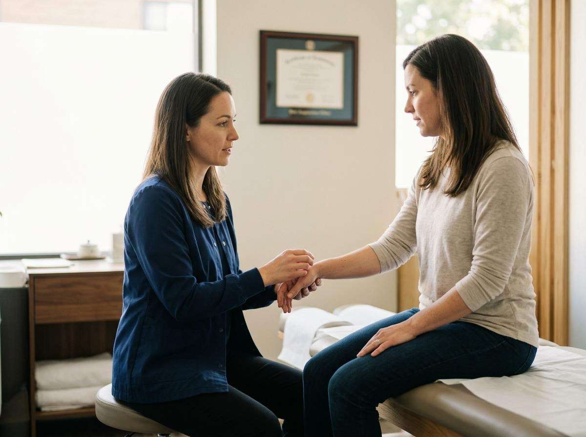 Physical Therapist Examining Patient's Wrist