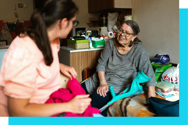 Woman speaking with her patient