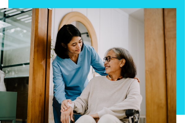 Woman caring for an elder