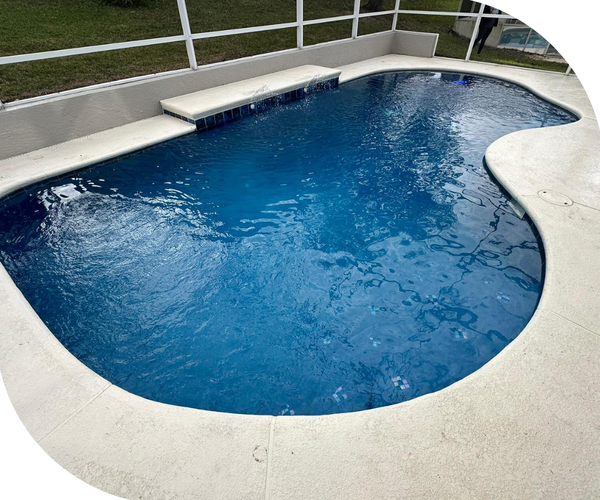 Pool with dark blue water