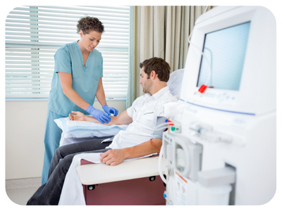 man getting a dialysis treatment