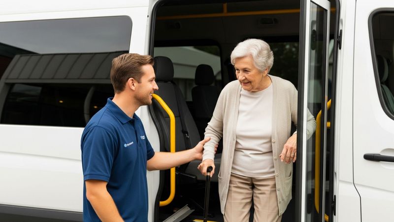 Helping Elderly person out of vehicle
