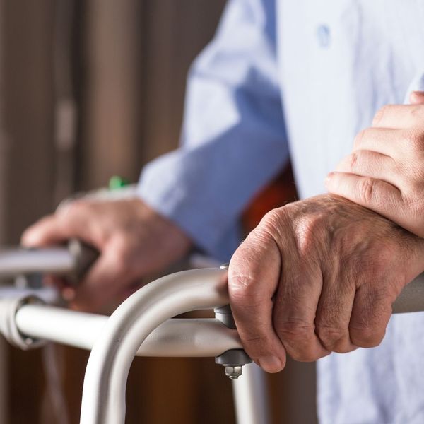 assisting a person with a walker