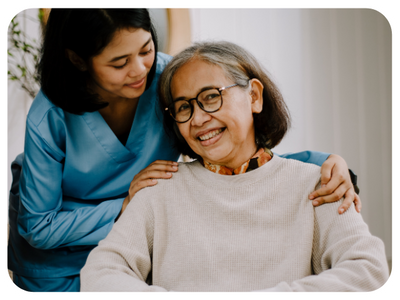 woman receiving adult care woman receiving adult care
