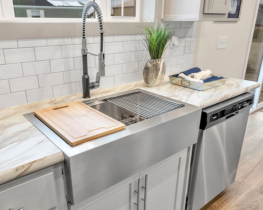 kitchen sink, stainless steel textures