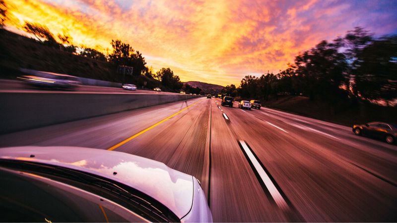 car driving on highway