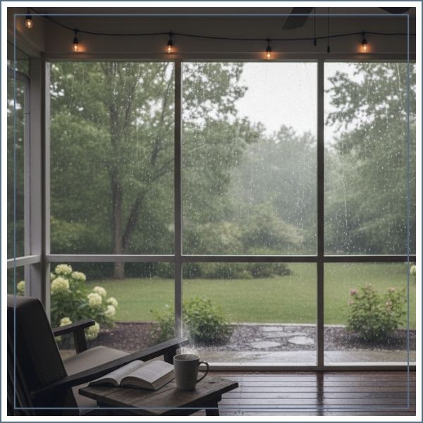 Screened Porch in the rain